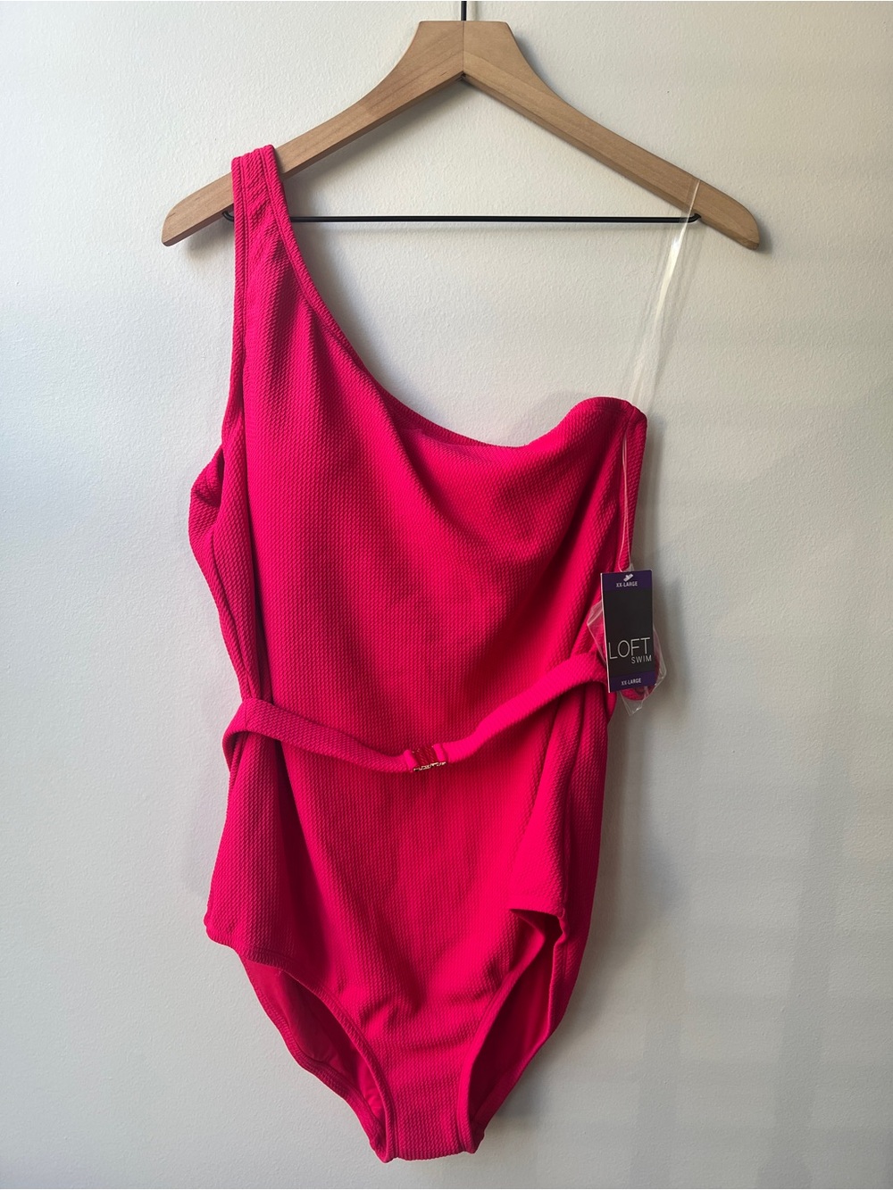 NEW  Loft Women's Asymmetrical Textured One-Piece Swimsuit XXL